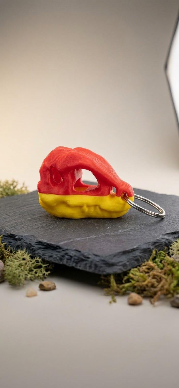Dragon skull tactile keychain object